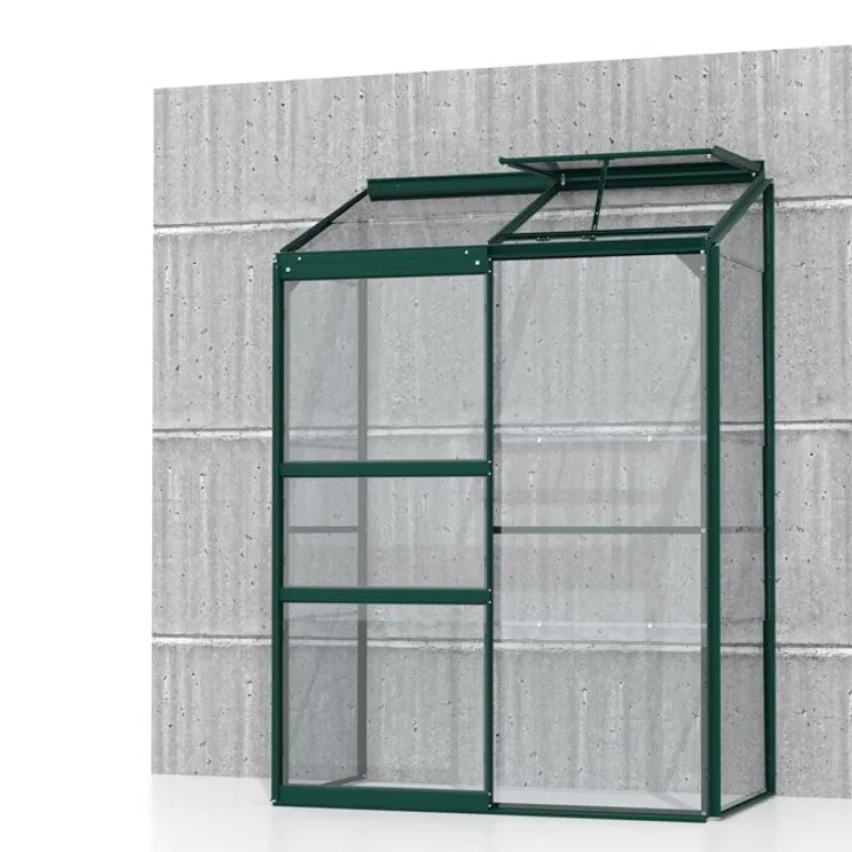 Vitavia Anlehn-Gewächshaus Ida 1300", smaragd grün, 1,3 m², 4 mm HKP | Wetterfestes & stabiles Wand-Gewächshaus zur Pflanzenanzucht | Ideales Treibhaus für Gemüse, Kräuter & Blumen – Bild 7