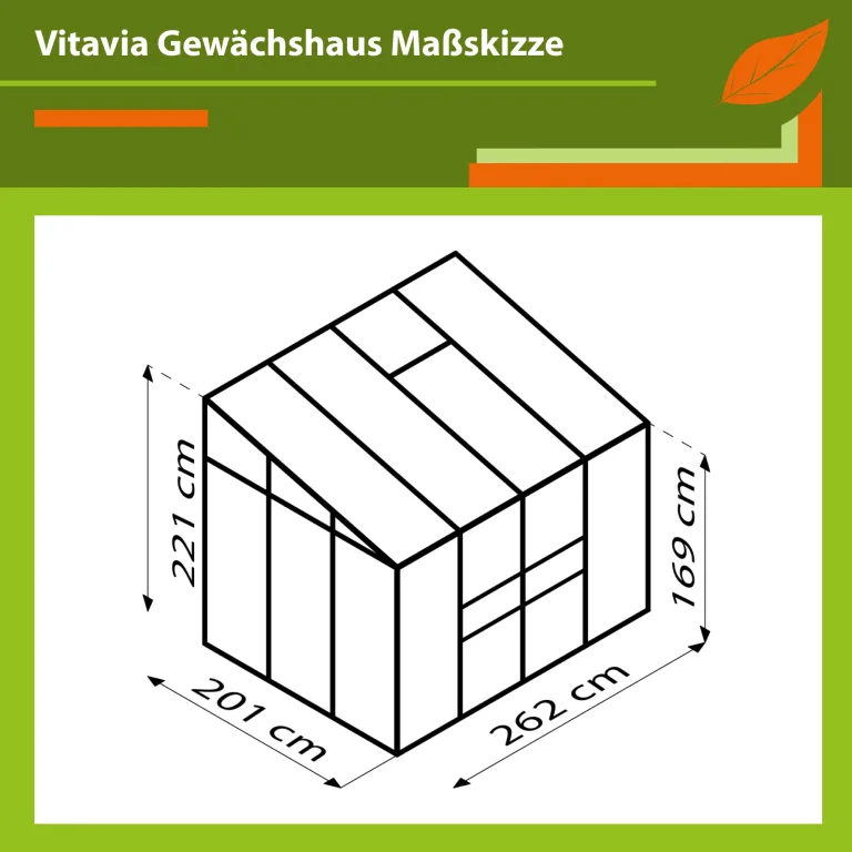 Vitavia Anlehn-Gewächshaus Ida 5200", schwarz, 5,2 m², 4 mm HKP | Wetterfestes & stabiles Wand-Gewächshaus zur Pflanzenanzucht | Ideales Treibhaus für Gemüse, Kräuter & Blumen – Bild 2