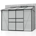 Vitavia Anlehn-Gewächshaus Ida 5200", schwarz, 5,2 m², 4 mm HKP | Wetterfestes & stabiles Wand-Gewächshaus zur Pflanzenanzucht | Ideales Treibhaus für Gemüse, Kräuter & Blumen - Thumbnail 7