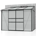Vitavia Anlehn-Gewächshaus Ida 5200", schwarz, 5,2 m², 4 mm HKP | Wetterfestes & stabiles Wand-Gewächshaus zur Pflanzenanzucht | Ideales Treibhaus für Gemüse, Kräuter & Blumen - Thumbnail 1