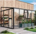 Vitavia Anlehn-Gewächshaus Helena 8600", schwarz, 8,6 m², 3 mm ESG, 10 mm HKP | Wetterfestes & stabiles Wand-Gewächshaus zur Pflanzenanzucht | Ideales Treibhaus für Gemüse, Kräuter & Blumen - Thumbnail 1