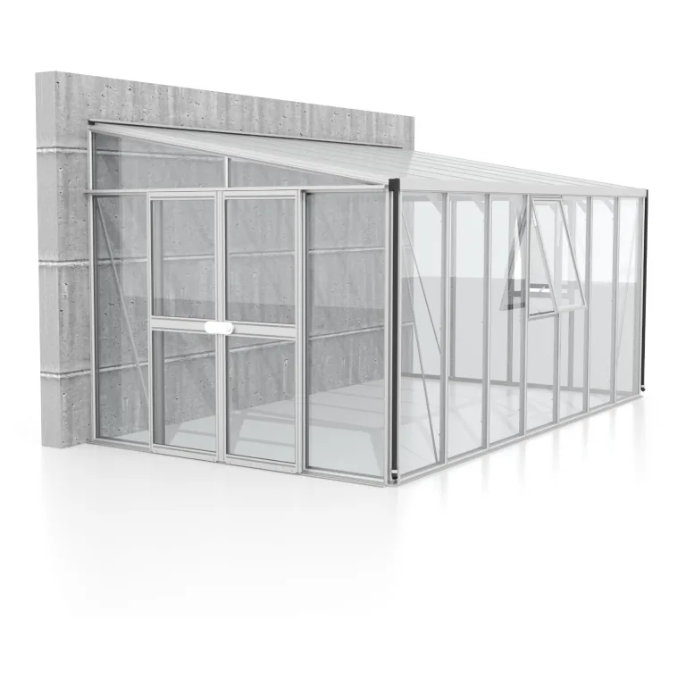 Vitavia Anlehn-Gewächshaus Helena 11900", Aluminium, 11,9 m², 3 mm ESG, 10 mm HKP | Wetterfestes & stabiles Wand-Gewächshaus zur Pflanzenanzucht | Ideales Treibhaus für Gemüse, Kräuter & Blumen – Bild 2