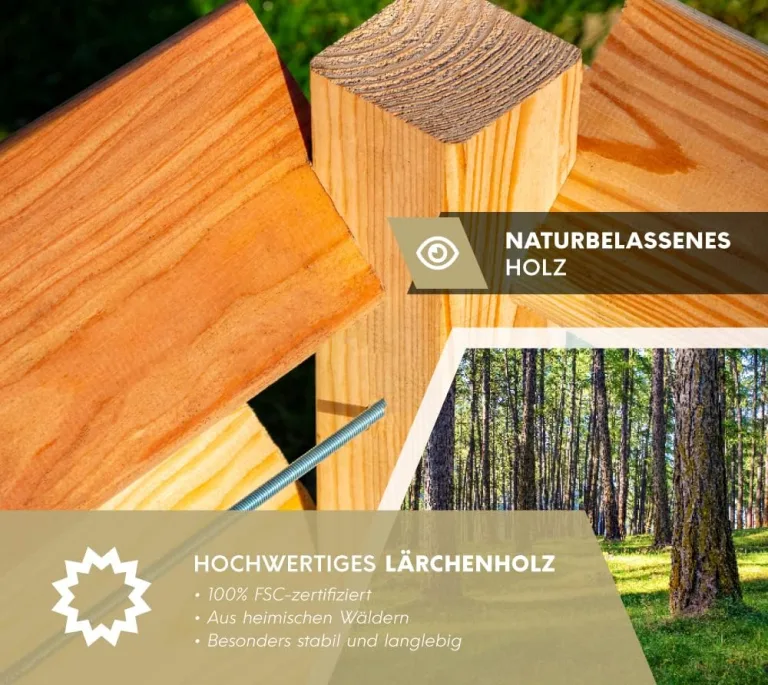 WESTMANN Premium Hochbeet aus Lärchenholz mit Aussaatkalender| Natur | 66x91x73 cm | Kräuterbeet | Holzhochbeet zum Bepflanzen von Gemüse & Kräutern – Bild 4