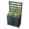 Metzler Hochbeet für Garten mit Stauraum & Pflanzgitter – Pulverbeschichteter Stahl in Anthrazit RAL7016 | Witterungsbeständiges Kräuterbeet aus Metall, Pflanzkübel groß außen | 50 x 100 x 190 cm - Thumbnail 6