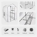 Arebos Premium Foliengewächshaus Gewächshaus mit 2 Ebenen - 120 x 186 x 190 cm Treibhaus mit Ablagen - Platzsparend, Hochwertiges Anzuchthaus Garten Balkon Stabil & Einfach zu Montieren - Thumbnail 7