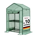 etm - Gewächshaus - Platzsparend, Hochwertiges Anzuchthaus Garten Balkon Stabil & Einfach zu Montieren (Grün, 73x143x195 Harrest) - Thumbnail 9