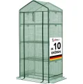 etm - Gewächshaus - Platzsparend, Hochwertiges Anzuchthaus Garten Balkon Stabil & Einfach zu Montieren (Grün, 73x143x195 Harrest) - Thumbnail 10