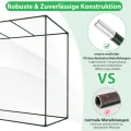 COSTWAY Gewächshaus, Foliengewächshaus mit aufrollbarer Tür & 2 Netzfenstern, Tomatenhaus mit PE-Abdeckung, Treibhaus für Tomaten, Tomatengewächshaus Metallrahmen, Grün, 200x77x169cm - Thumbnail 4