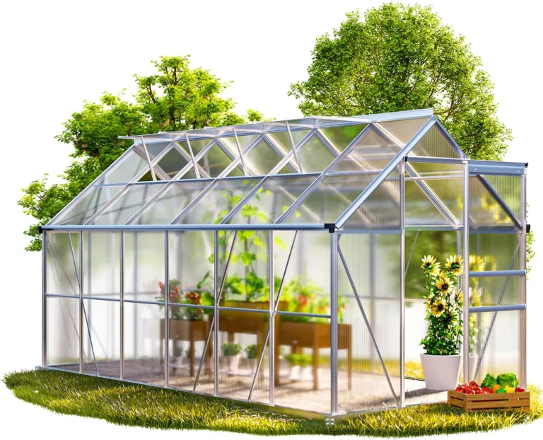 GARDEBRUK® Gewächshaus Aluminium 3,6m² 190x190cm inkl. Dachfenster Tomatenhaus Treibhaus Anzuchthaus Gartenhaus Frühbeet Pflanzenhaus Aufzucht 5,8m³ – Bild 10