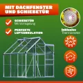 GARDEBRUK® Gewächshaus Aluminium 3,6m² 190x190cm inkl. Dachfenster Tomatenhaus Treibhaus Anzuchthaus Gartenhaus Frühbeet Pflanzenhaus Aufzucht 5,8m³ - Thumbnail 6