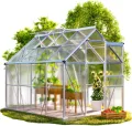 GARDEBRUK® Gewächshaus Aluminium 3,6m² 190x190cm inkl. Dachfenster Tomatenhaus Treibhaus Anzuchthaus Gartenhaus Frühbeet Pflanzenhaus Aufzucht 5,8m³ - Thumbnail 9
