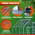 GARDEBRUK® Gewächshaus Aluminium 3,6m² 190x190cm inkl. Dachfenster Tomatenhaus Treibhaus Anzuchthaus Gartenhaus Frühbeet Pflanzenhaus Aufzucht 5,8m³ - Thumbnail 3