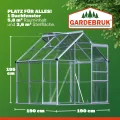 GARDEBRUK® Gewächshaus Aluminium 3,6m² 190x190cm inkl. Dachfenster Tomatenhaus Treibhaus Anzuchthaus Gartenhaus Frühbeet Pflanzenhaus Aufzucht 5,8m³ - Thumbnail 4
