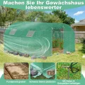 3 x 4 x 2 m Groß Foliengewächshaus Gewächshaus Winterfest Verzinkter Stahl Grün Treibhaus Tomatenhaus mit Tür & Fenster Bogen-Design Begehbares Gartenhäuschen für Aufzucht Tomaten Pflanzen - Thumbnail 8