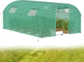 3 x 4 x 2 m Groß Foliengewächshaus Gewächshaus Winterfest Verzinkter Stahl Grün Treibhaus Tomatenhaus mit Tür & Fenster Bogen-Design Begehbares Gartenhäuschen für Aufzucht Tomaten Pflanzen - Thumbnail 1