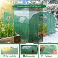 YRHome 3 x 8 x 2 m Groß Foliengewächshaus Gewächshaus Winterfest Verzinkter Stahl Grün Treibhaus Tomatenhaus mit Tür & Fenster Bogen-Design Begehbares Gartenhäuschen für Aufzucht Tomaten Pflanzen - Thumbnail 3