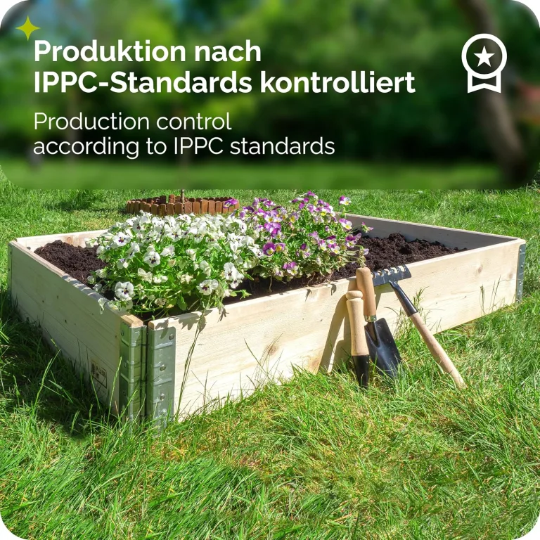 naturbelassene Hochbeete für Garten Palettenrahmen Hochbeet Holz für Pflanzen Blumen Kräuter Obst und Gemüse Natural 3-TLG. Set 3 Lieferumfang: 120x80x20 cm, 80x80x20 cm, 80x40x20 cm GD-0140 – Bild 6