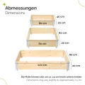 naturbelassene Hochbeete für Garten Palettenrahmen Hochbeet Holz für Pflanzen Blumen Kräuter Obst und Gemüse Natural 3-TLG. Set 3 Lieferumfang: 120x80x20 cm, 80x80x20 cm, 80x40x20 cm GD-0140 - Thumbnail 3