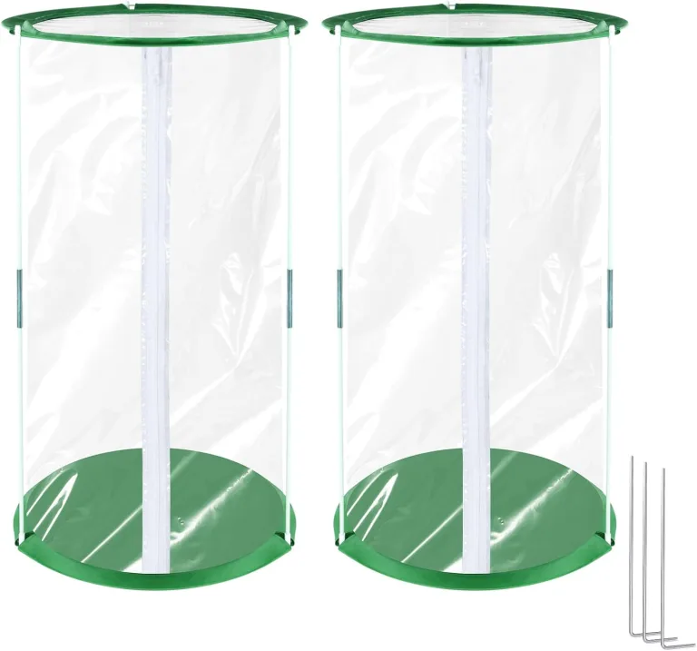 Pop Up Gewächshaus Klein, 2 Stück 53×30cm Mini Gewächshaus für Kübelpflanzen für Blumen Gemüse & Pilze, Transparentes PVC Überwinterungszelt für Pflanzen – Bild 1
