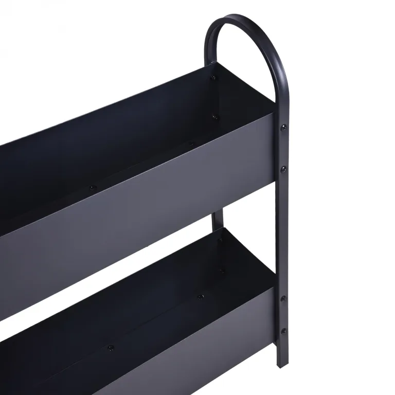 Metall Etagen Hochbeet anthrazit 60 x 22 cm 2 Pflanzkästen | Pulverbeschichtet, Eisen dunkelgrau, Frühbeet, Vertikalbeet, Gemüse Anzucht – Bild 4