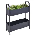 Metall Etagen Hochbeet anthrazit 60 x 22 cm 2 Pflanzkästen | Pulverbeschichtet, Eisen dunkelgrau, Frühbeet, Vertikalbeet, Gemüse Anzucht - Thumbnail 1