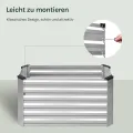 WOLTU Hochbeet für Garten Balkon, Pflanzkübel aus robustem Stahlblech mit stabilem Design, Pflanzkasten, Blumenkasten, 100 x 56 x 40 cm, Silber - Thumbnail 5