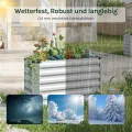 WOLTU Hochbeet für Garten Balkon, Pflanzkübel aus robustem Stahlblech mit stabilem Design, Pflanzkasten, Blumenkasten, 100 x 56 x 40 cm, Silber - Thumbnail 6