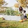 WOLTU Hochbeet für Garten Balkon, Pflanzkübel aus robustem Stahlblech mit stabilem Design, Pflanzkasten, Blumenkasten, 238 x 56 x 80 cm, Silber - Thumbnail 2