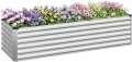 WOLTU Hochbeet für Garten Balkon, Pflanzkübel aus robustem Stahlblech mit stabilem Design, Pflanzkasten, Blumenkasten, 238 x 56 x 80 cm, Silber - Thumbnail 1