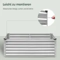 WOLTU Hochbeet für Garten Balkon, Pflanzkübel aus robustem Stahlblech mit stabilem Design, Pflanzkasten, Blumenkasten, 160 x 56 x 80 cm, Silber - Thumbnail 5