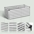WOLTU Hochbeet für Garten Balkon, Pflanzkübel aus robustem Stahlblech mit stabilem Design, Pflanzkasten, Blumenkasten, 160 x 56 x 80 cm, Silber - Thumbnail 7