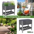 TRUTZHOLM Hochbeet mit Ablage 79x46x74 cm 65 Liter Holzoptik robust witterungsbeständig Kräuterbeet Pflanzkasten Anthrazit - Thumbnail 5