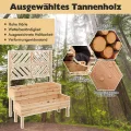 FANTASK Blumenkasten mit Spalier aus Tannenholz, Gartenspalier mit 2 Rankkästen, Pflanzkasten für Kletterpflanzen, Hochbeet mit Rankgitter & Drainageloch (Natur) - Thumbnail 3