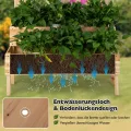 FANTASK Blumenkasten mit Spalier aus Tannenholz, Gartenspalier mit 2 Rankkästen, Pflanzkasten für Kletterpflanzen, Hochbeet mit Rankgitter & Drainageloch (Natur) - Thumbnail 4