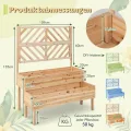 FANTASK Blumenkasten mit Spalier aus Tannenholz, Gartenspalier mit 2 Rankkästen, Pflanzkasten für Kletterpflanzen, Hochbeet mit Rankgitter & Drainageloch (Natur) - Thumbnail 5