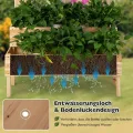 FANTASK Blumenkasten mit Spalier aus Tannenholz, Gartenspalier mit 2 Rankkästen, Pflanzkasten für Kletterpflanzen, Hochbeet mit Rankgitter & Drainageloch (Natur) - Thumbnail 9