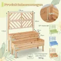 FANTASK Blumenkasten mit Spalier aus Tannenholz, Gartenspalier mit 2 Rankkästen, Pflanzkasten für Kletterpflanzen, Hochbeet mit Rankgitter & Drainageloch (Natur) - Thumbnail 10