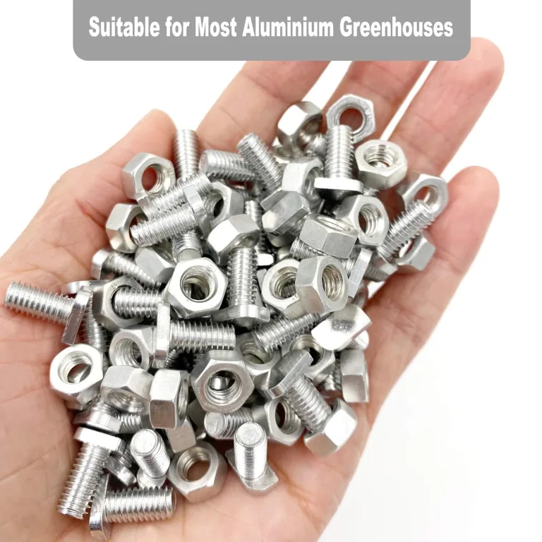 20 Stück M6 x 22mm Muttern Schrauben, Aluminium Gewächshaus Schrauben mit Mutter, Stockschrauben möbelschrauben, Hochleistungsrost Hardware Kit für Gewächshaus-Montage und -Reparatur – Bild 6