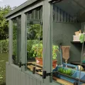 Keter Darwin Gewächshaus 244x190x221cm Grün - Treibhaus aus Kunststoff mit Satteldach & 5 Belüftungsfenstern - Thumbnail 4
