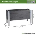 TRUTZHOLM Hochbeet 98 x 40 x 59 cm 100 Liter Holzoptik robust witterungsbeständig grau Pflanzkasten - Thumbnail 3