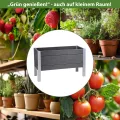 TRUTZHOLM Hochbeet 98 x 40 x 59 cm 100 Liter Holzoptik robust witterungsbeständig grau Pflanzkasten - Thumbnail 4