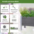 TRUTZHOLM Hochbeet 98 x 40 x 59 cm 100 Liter Holzoptik robust witterungsbeständig grau Pflanzkasten - Thumbnail 6