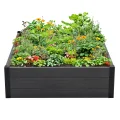 TRUTZHOLM Hochbeet 98 x 40 x 59 cm 100 Liter Holzoptik robust witterungsbeständig grau Pflanzkasten - Thumbnail 7