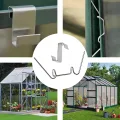 100 Stück Gewächshaus Klammern, Klammern für Gewächshaus, Gewächshausklammern Edelstahl, Sturmfest Gewächshaus Zubehör für Hohlkammerplatten, Gewächshaus Platten, Doppelstegplatten - Thumbnail 13