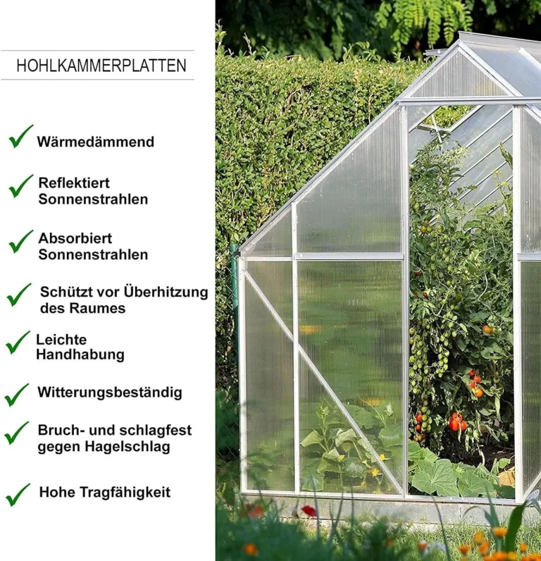 casa pura | Gewächshausplatten 14x | 60,5 x 121 cm - | Polycarbonat (PC) | Hohlkammerplatte - Doppelstegplatte (Transparent, 4 mm) – Bild 7