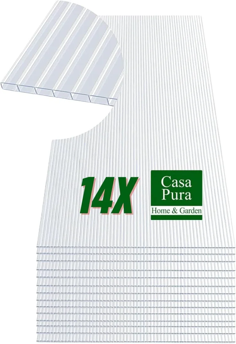 casa pura | Gewächshausplatten 14x | 60,5 x 121 cm - | Polycarbonat (PC) | Hohlkammerplatte - Doppelstegplatte (Transparent, 4 mm) – Bild 2