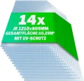casa pura | Gewächshausplatten 14x | 60,5 x 121 cm - | Polycarbonat (PC) | Hohlkammerplatte - Doppelstegplatte (Transparent, 4 mm) - Thumbnail 1