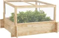 Outsunny Outdoor-Hochbeet mit Frühbeet-Gewächshaus und zu öffnendem Deckel, erhöhter Pflanzkasten aus Holz für Gemüse, Blumen und Kräuter, 98x98x63,5cm - Thumbnail 1