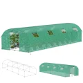 Aufun Folien-Gewächshaus Stabil 3x8x2 m mit 8 Fenster mit Moskitonetz & Tür | Gartentunnel mit Rahmen aus verzinktem Stahl | Tomatengewächshaus, Folienzelt, Pflanzenzelt Foliengewächshaus für Garten - Thumbnail 1