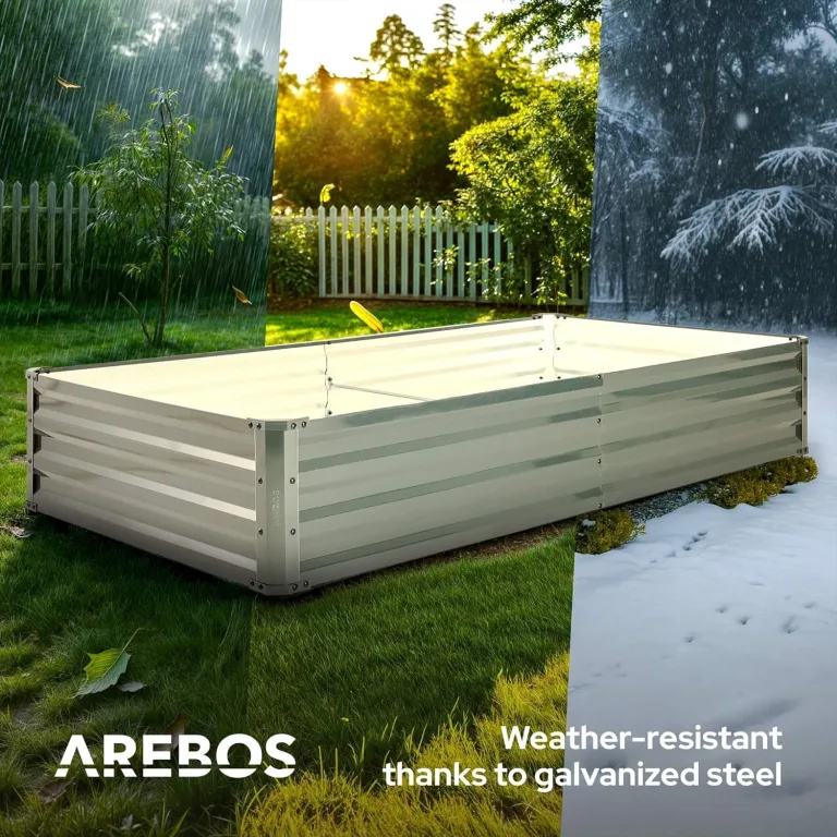 Arebos Hochbeet Metall 2er Set 180x90x30 cm | Gartenbeet aus verzinktem Stahl | Pflanzbeet wetterfest & rostfrei | Rechteckiges Gemüsebeet für Garten & Terrasse | Hochbeet Bausatz ohne Boden – Bild 9